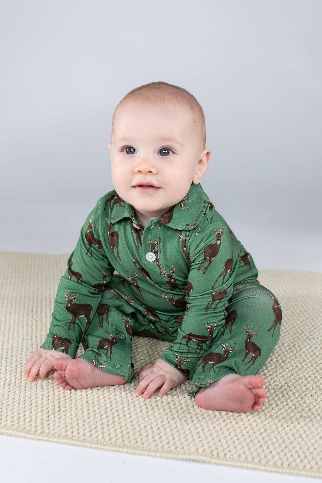 Deer  - LS Polo Romper