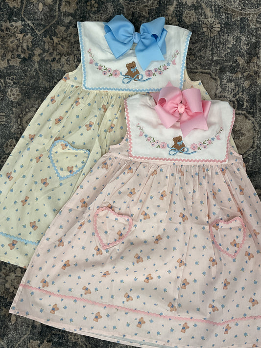 Vintage Floral Teddy Bear Dress