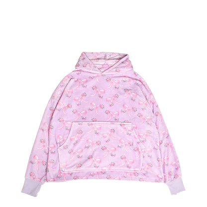 Fleece Printed Pullover Oversized Blanket Hoodie