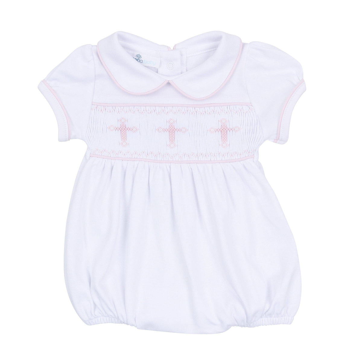 Forever Blessed Smocked Bubble - White Pink