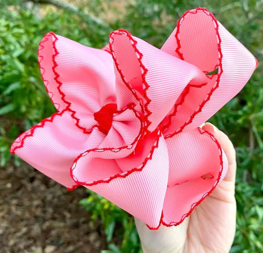Double Stacked Red/Pink Moonstitch