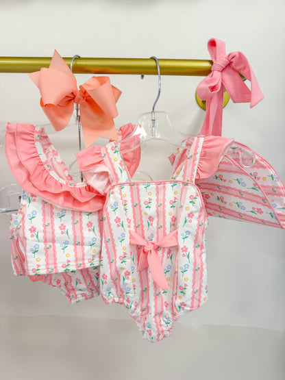 2PC Pink Floral Swim