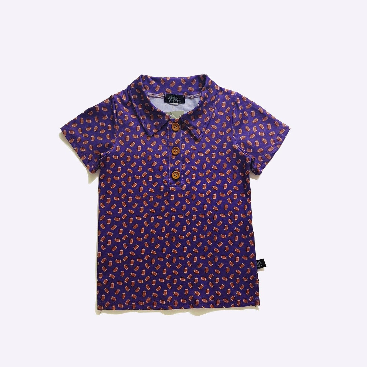 Purple Football Boy Collar Shirt