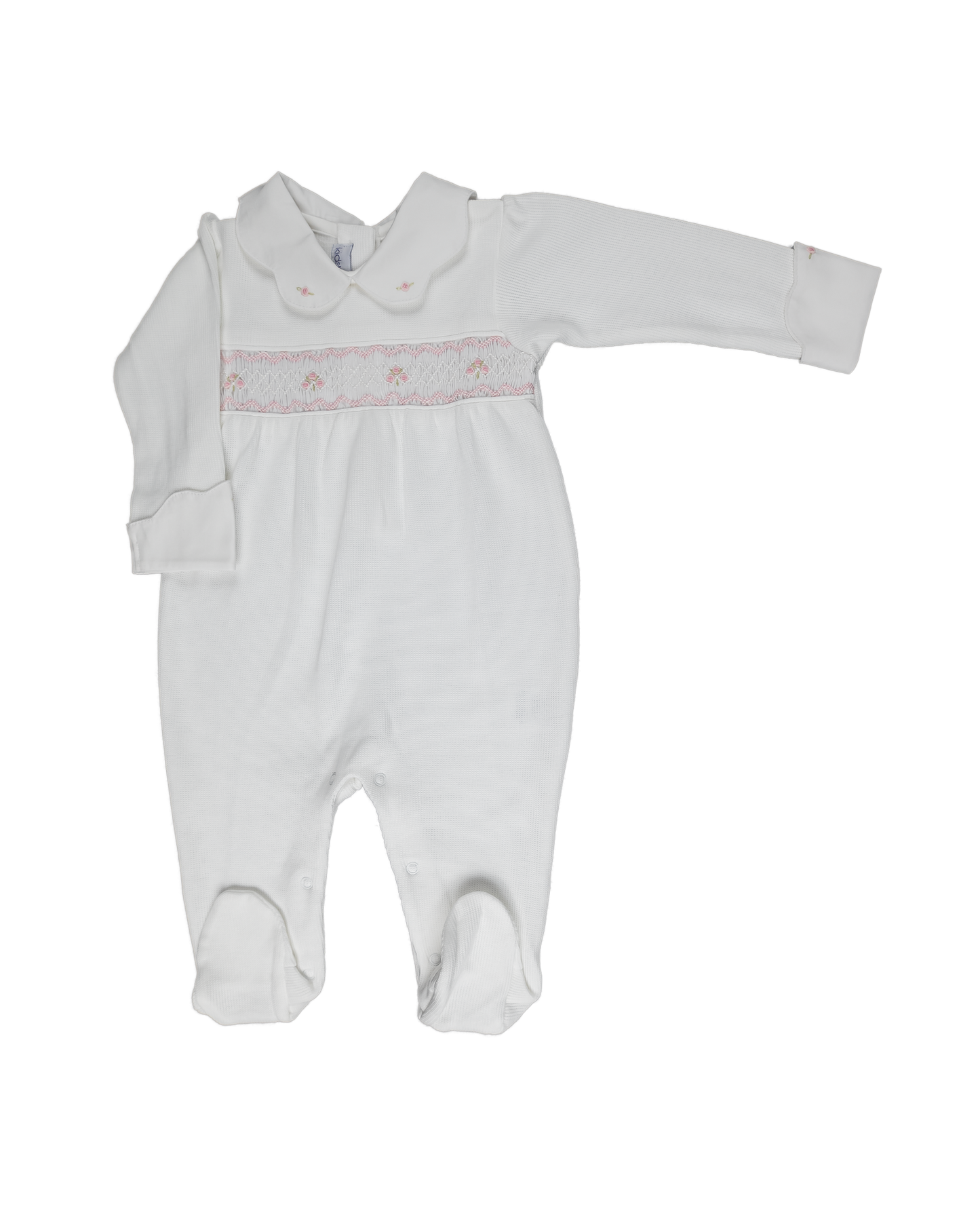 Baby Girl Butterfly Collar Jacquard Luxury Pima Jumpsuit