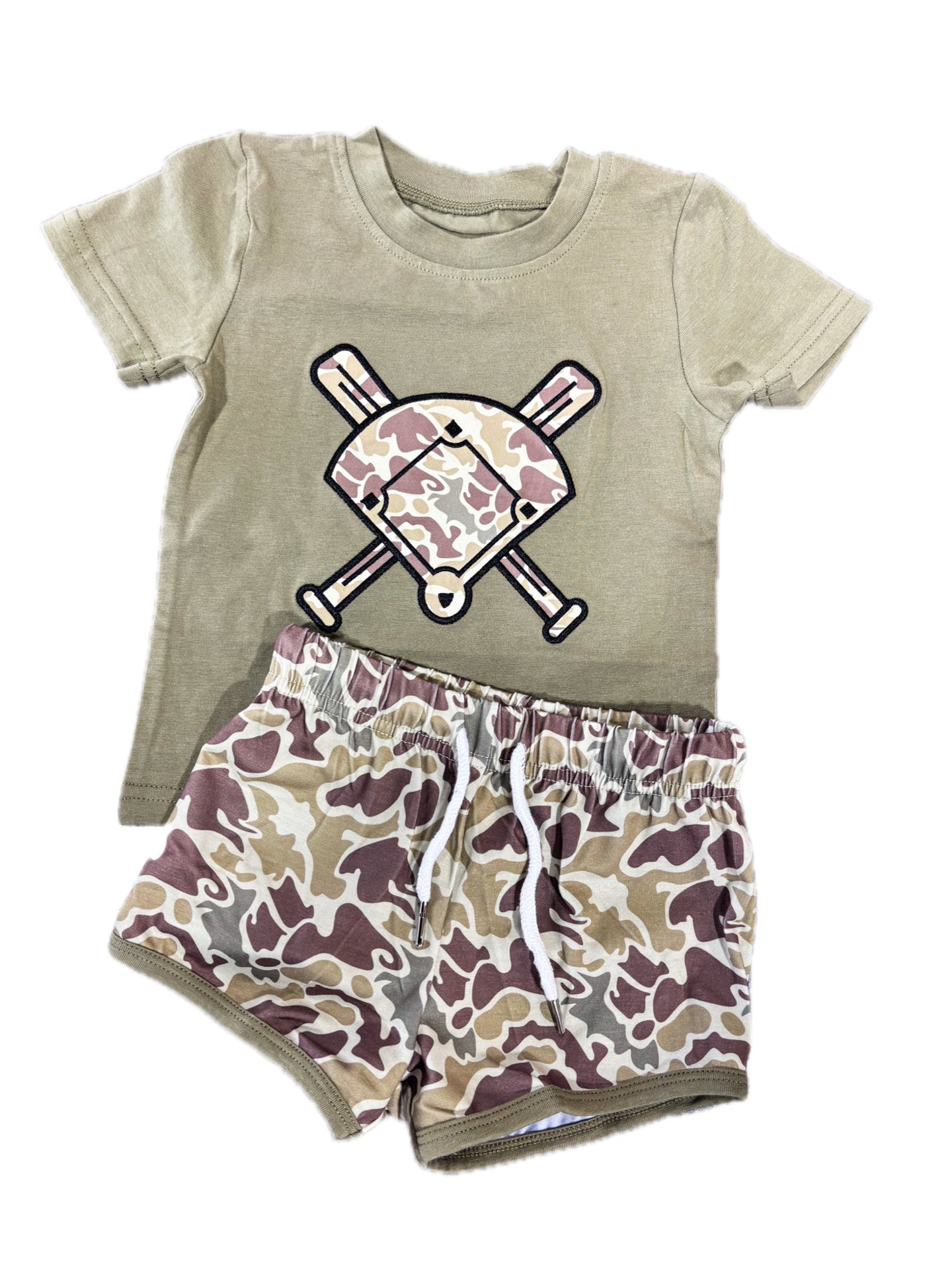 Throwback Camo Baseball Short Set