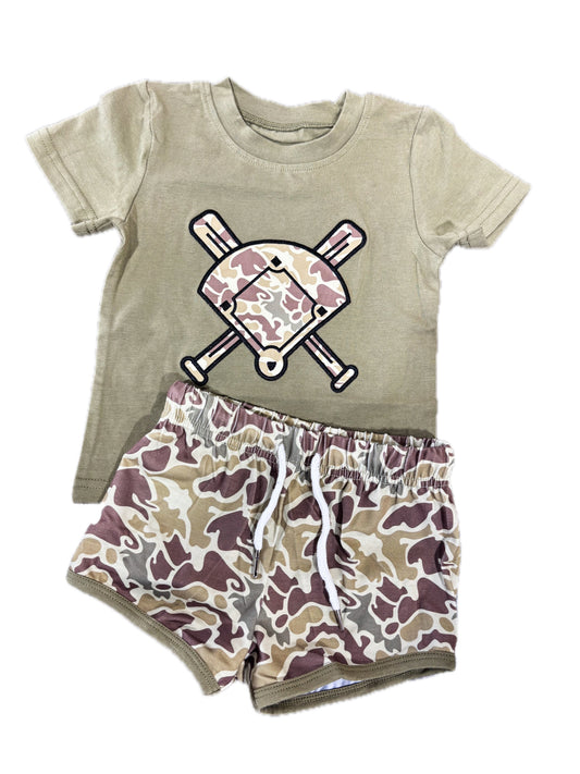 Throwback Camo Baseball Short Set