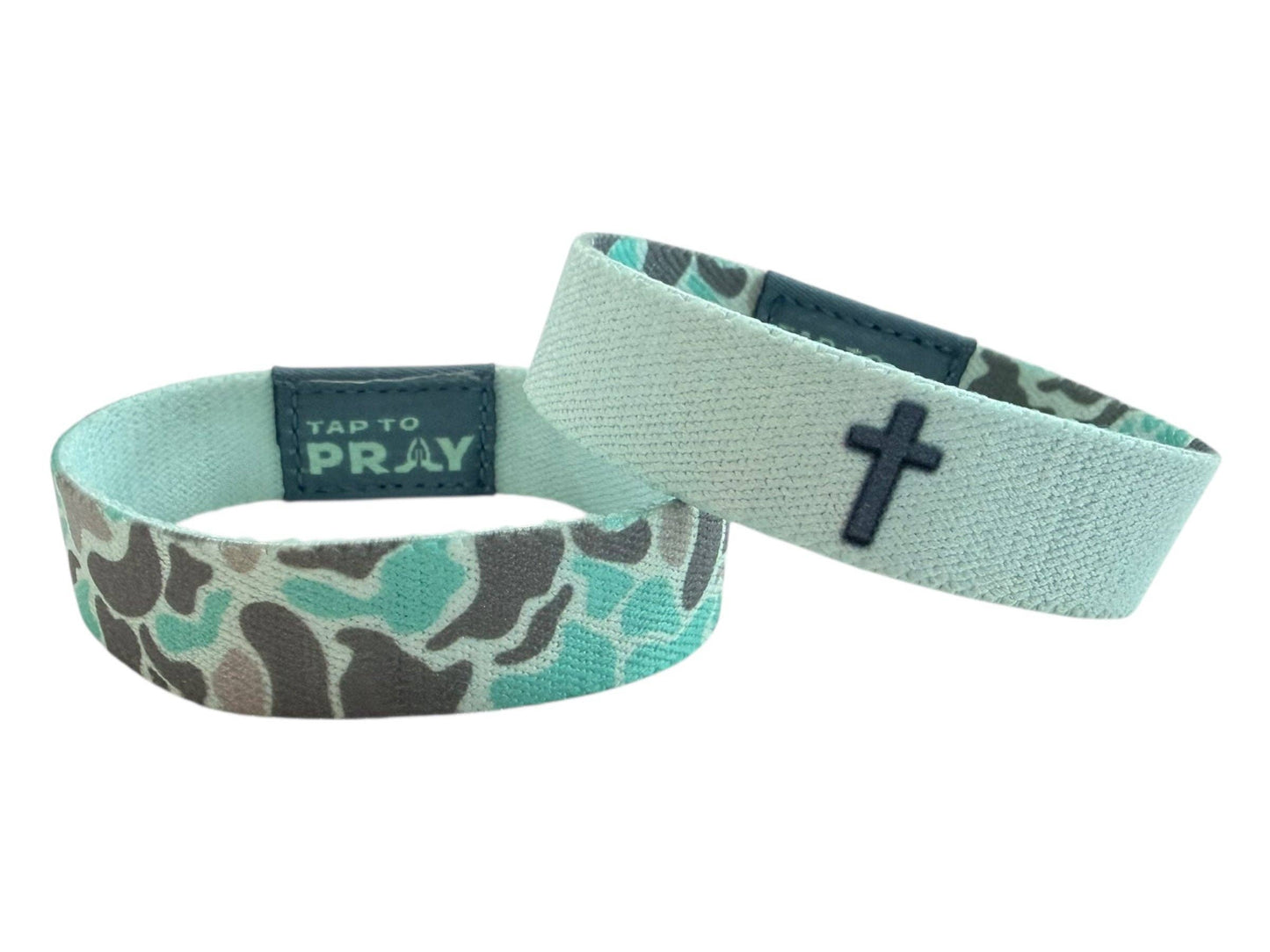 Tap To Pray® Wristband – River Rock Camo - Mint