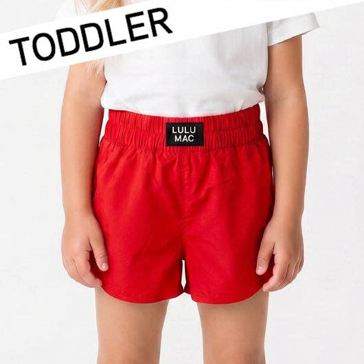 RED TODDLER LULU MAC SHORT