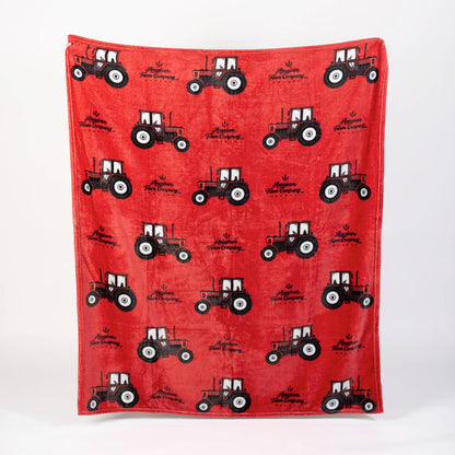 Red Tractor Plush Throw Blanket