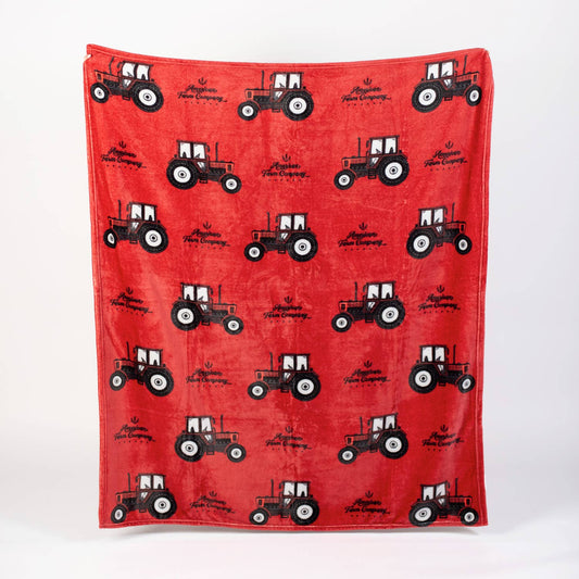Red Tractor Plush Throw Blanket