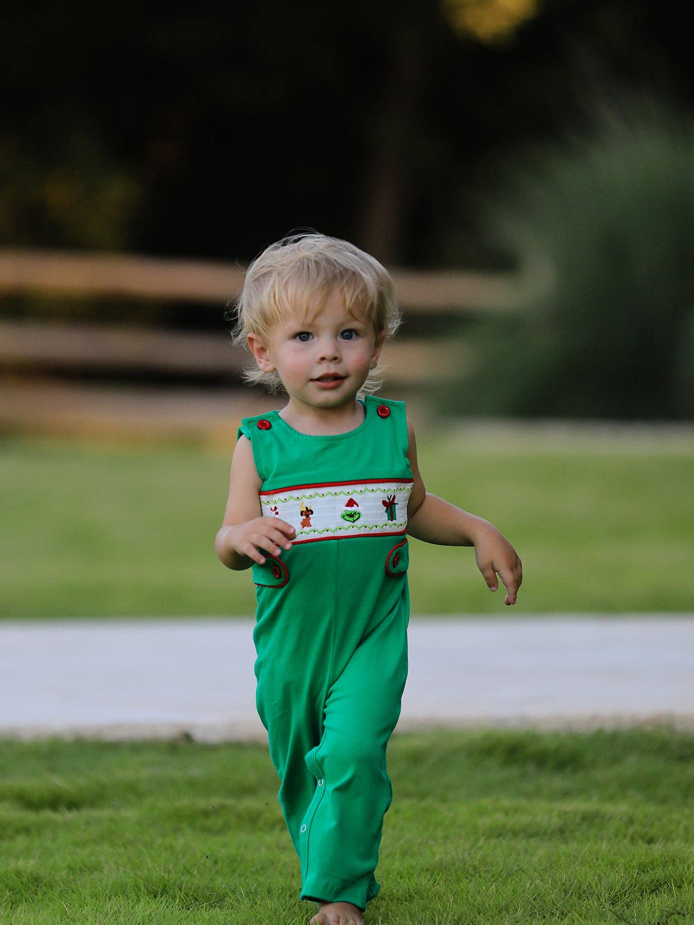 Christmas Character Candy Embroidery Baby Boy Romper