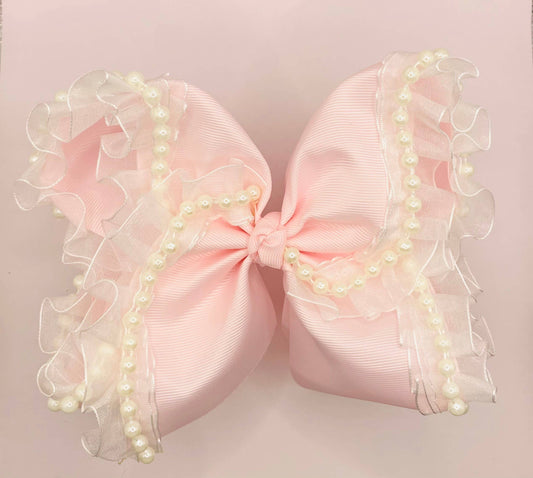Ice Pink Pearl Bow