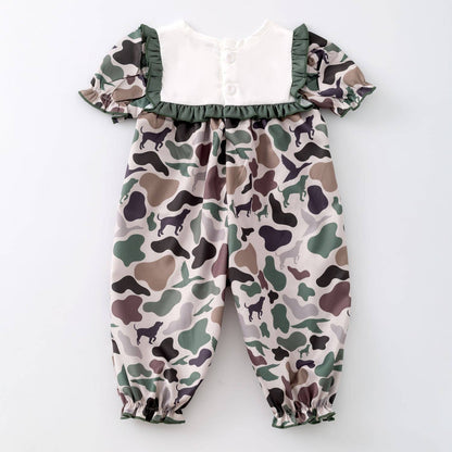 Camo Embroidery Baby Romper