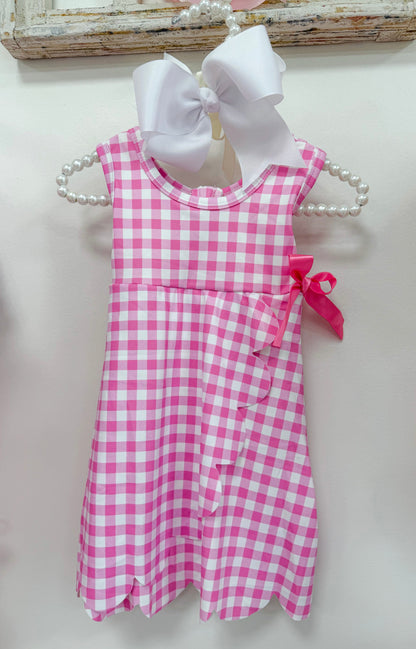 Pink Gingham Active Dress