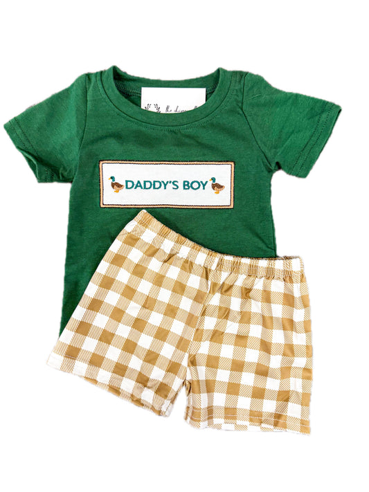 Embroidered Daddy’s Boy Mallard Short Set