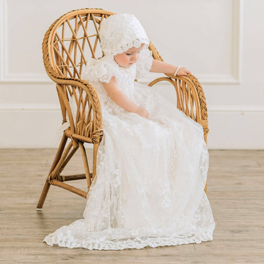 Eva Jane White Christening Baptism Blessing Gown Baby Girl