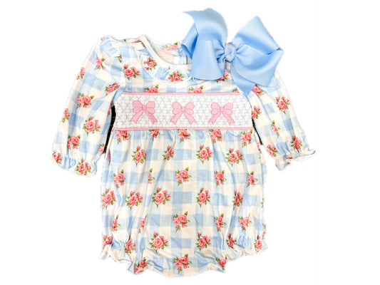 Floral Bow Gingham Bubble