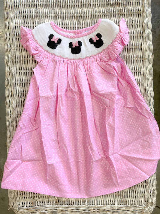 Hand Smock Polka Dot Mouse Dress