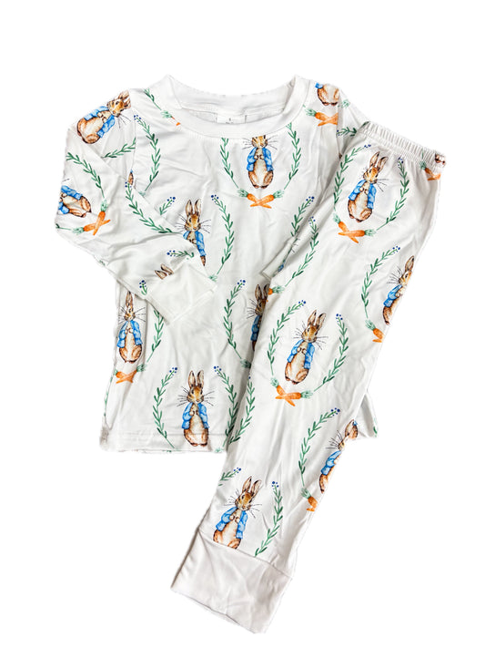 White Vintage Rabbit Pjs