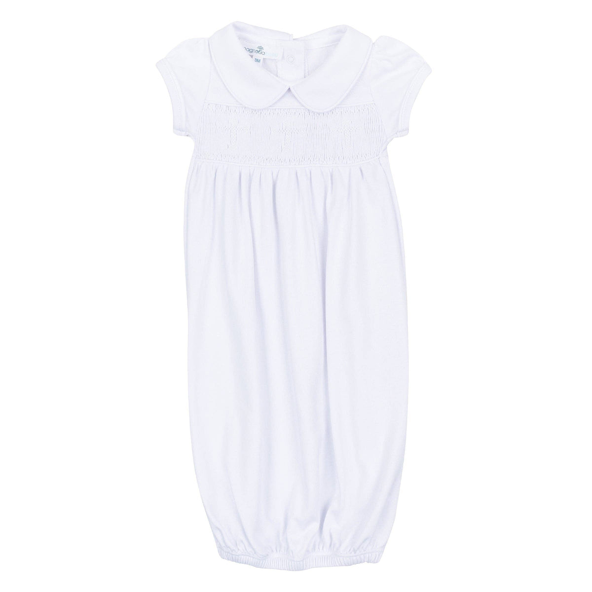 Forever Blessed Smocked Girl Gown - White