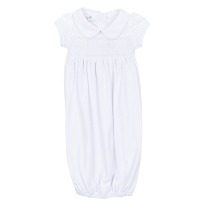 Forever Blessed Smocked Girl Gown - White