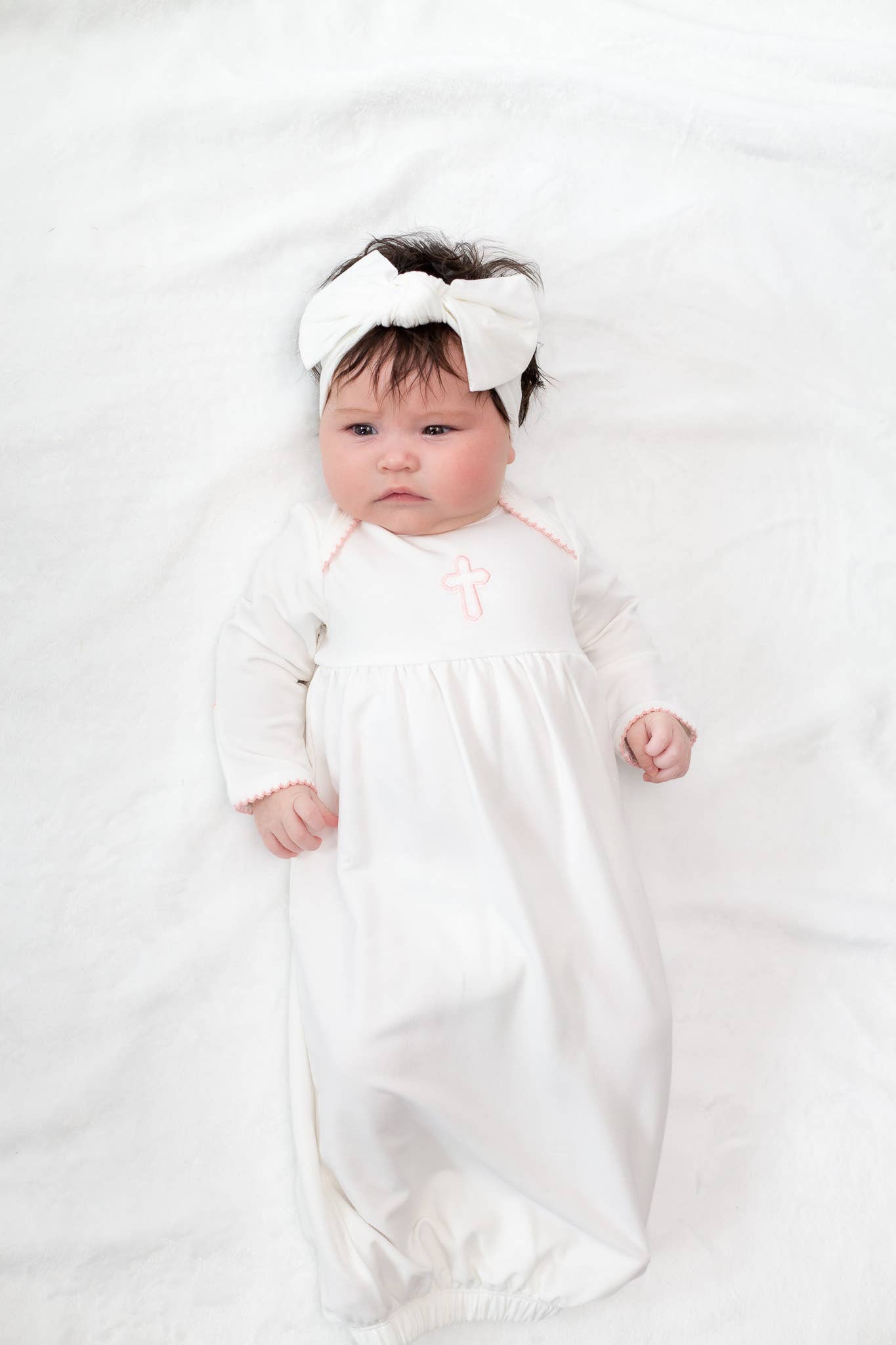 Pink Cross (Easter/Baptism/Christian) Embroidered Gown