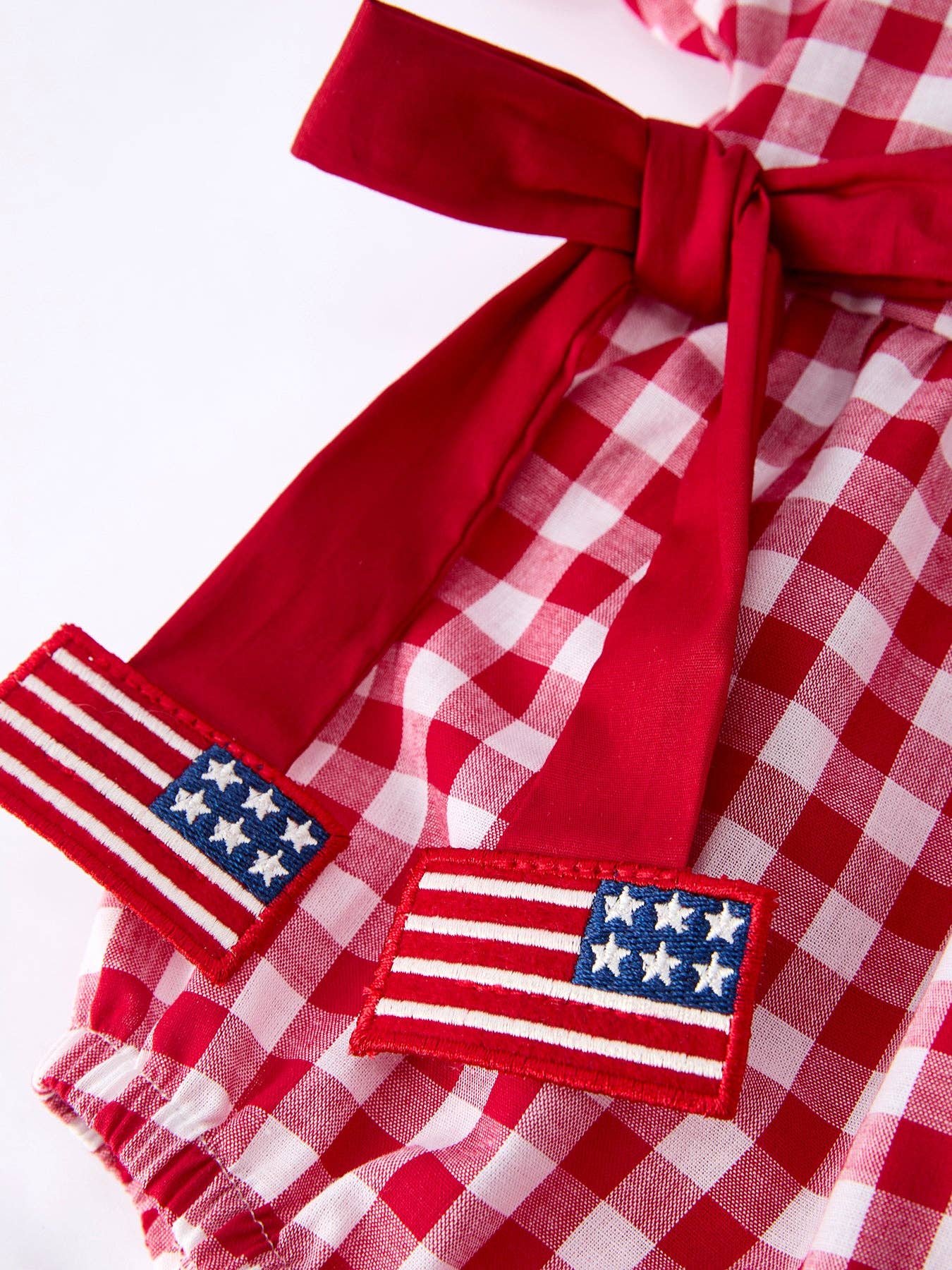 Plaid Flag Peter Pan Collar Bubble