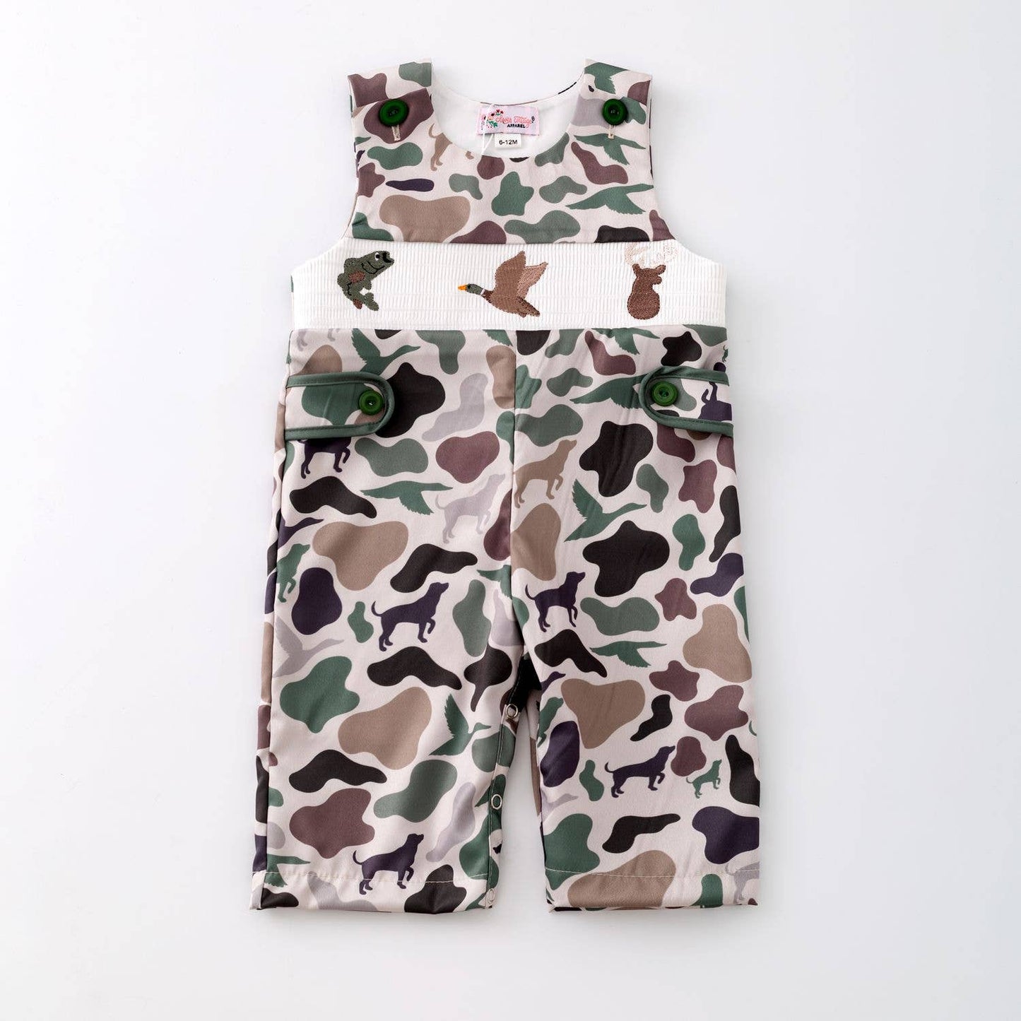 Camo Smocked Baby Jon Jon