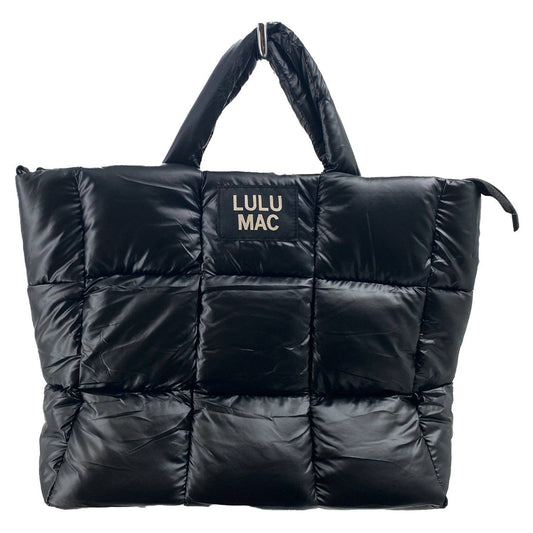 Large Puffer Metallic Handbag LULU MAC - Matte Black