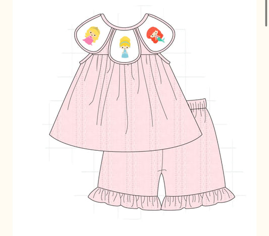 Scalloped Embroidered Princess Short Set PRE•ORDER