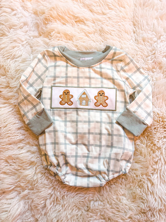 Boy Gingerbread Plaid Bubble