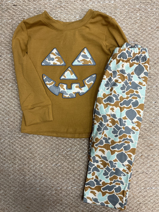 Camo Jack O Lantern Pant Set