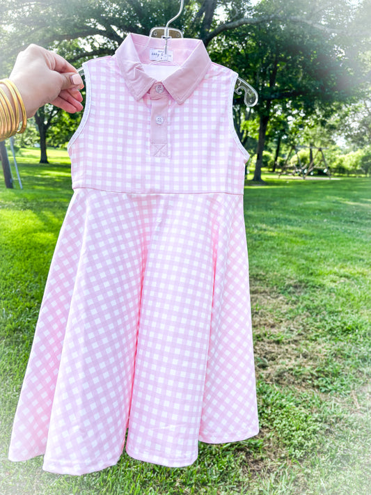 Pink Gingham Active Dress