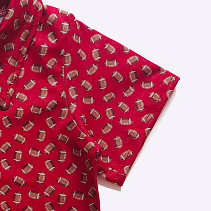 Red Football Boy Collar Shirt