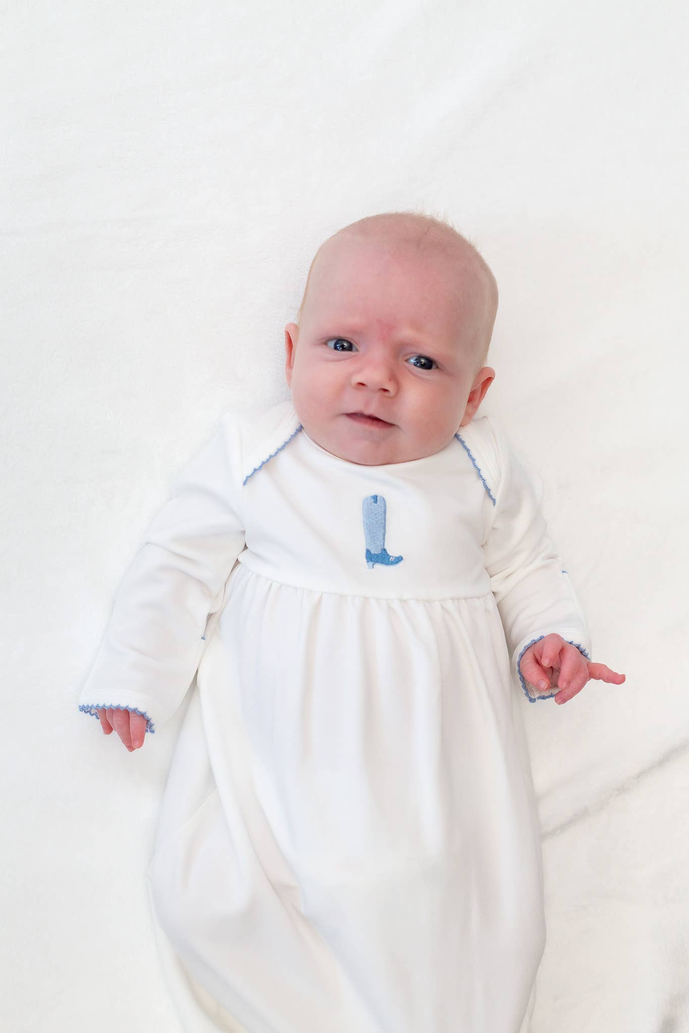 Pip Embroidered Gown -Blue Boot