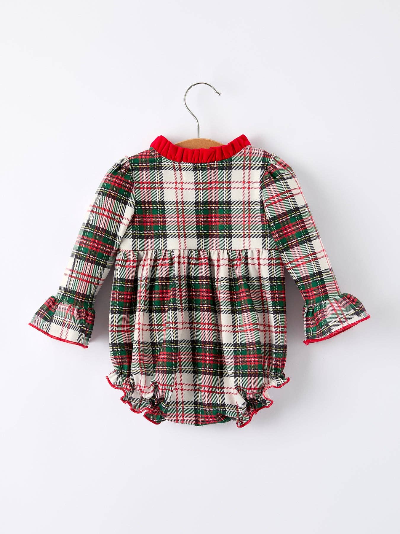 Plaid Santa Ruffle Bubble