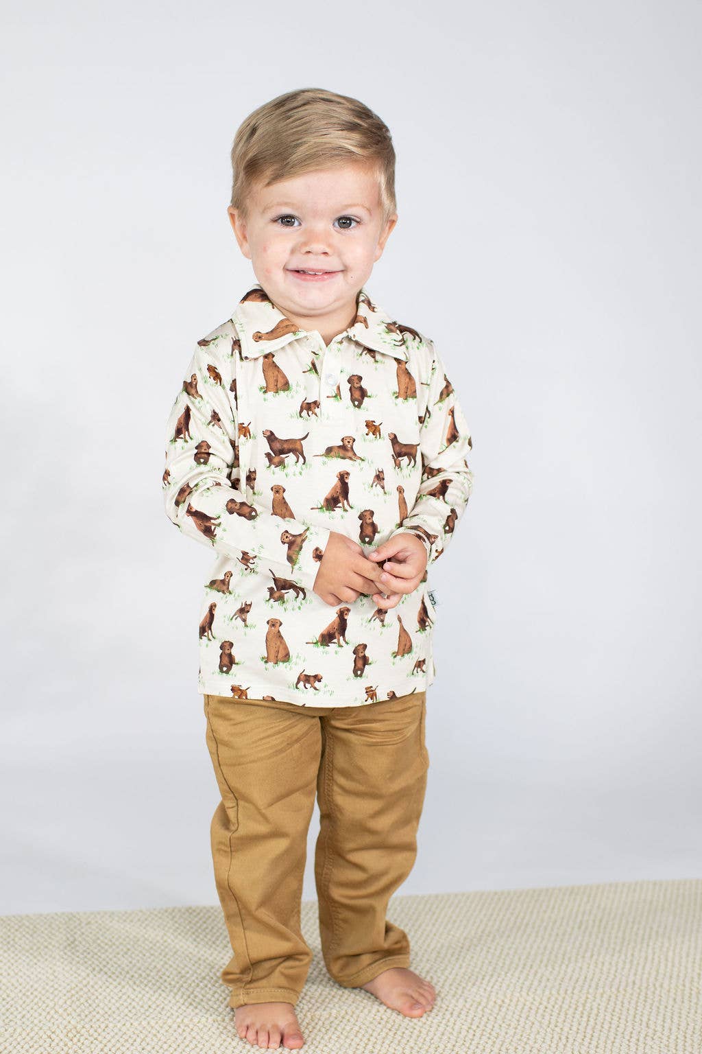 Chocolate Lab Dogs - Long Sleeve Polo Shirt