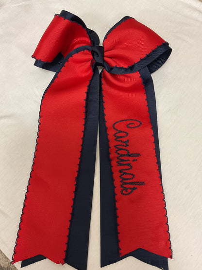 Navy and Red School Bows