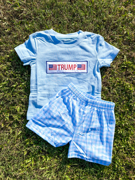 Trump Blue Boy Short Set