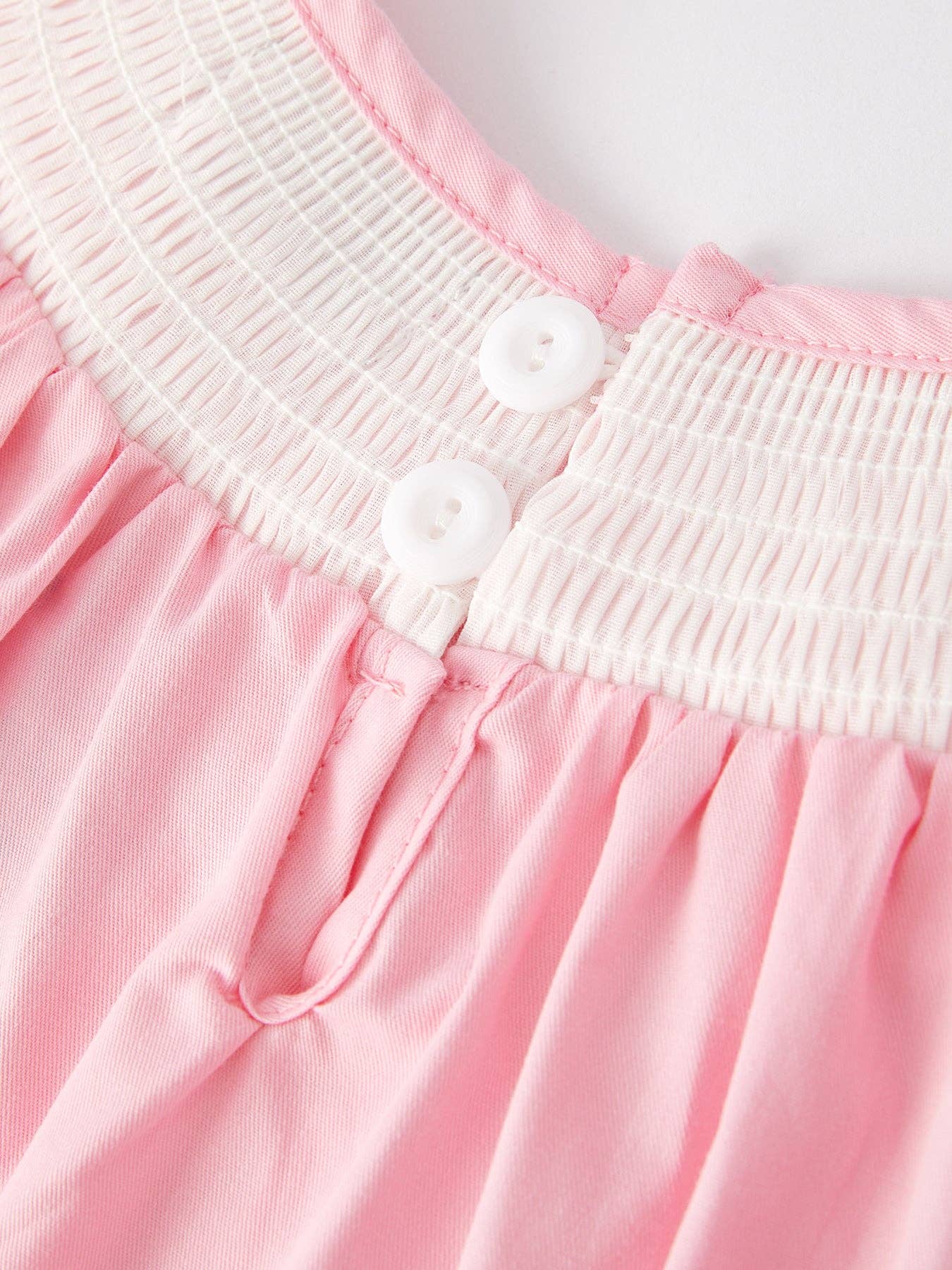 Pink Easter Bunny Lace Smock Dress