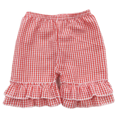 Red Seersucker Shorts