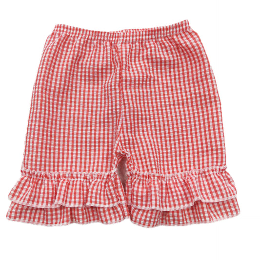 Red Seersucker Shorts