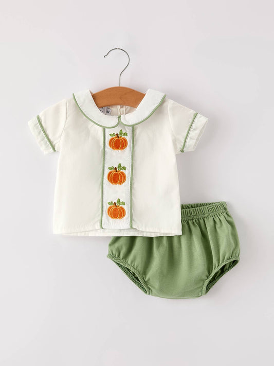 Pumpkin Applique Boys Bloomers