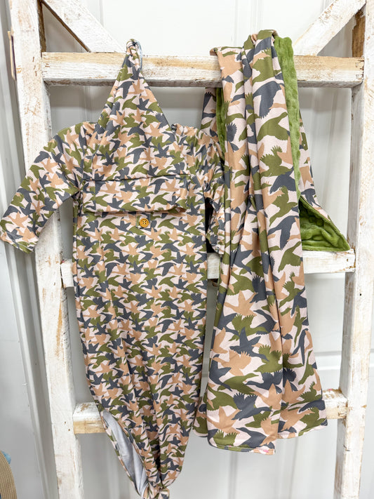 Mallard Collage Knotted Gown
