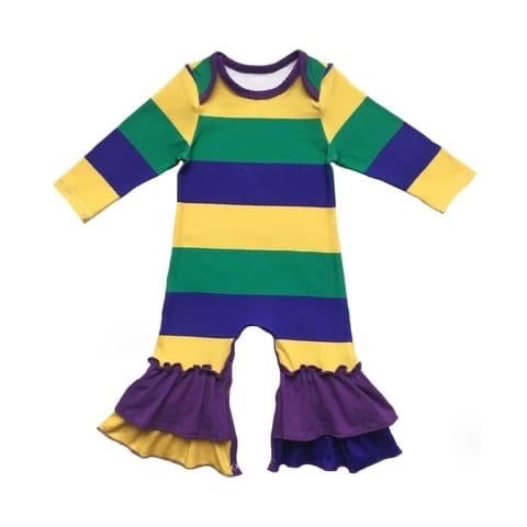 Long Sleeve Mardi Gras Romper