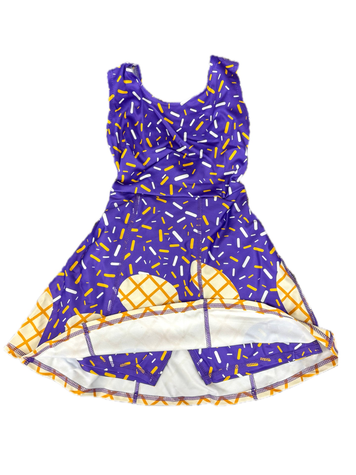 Purple & Yellow Drip Active Dress