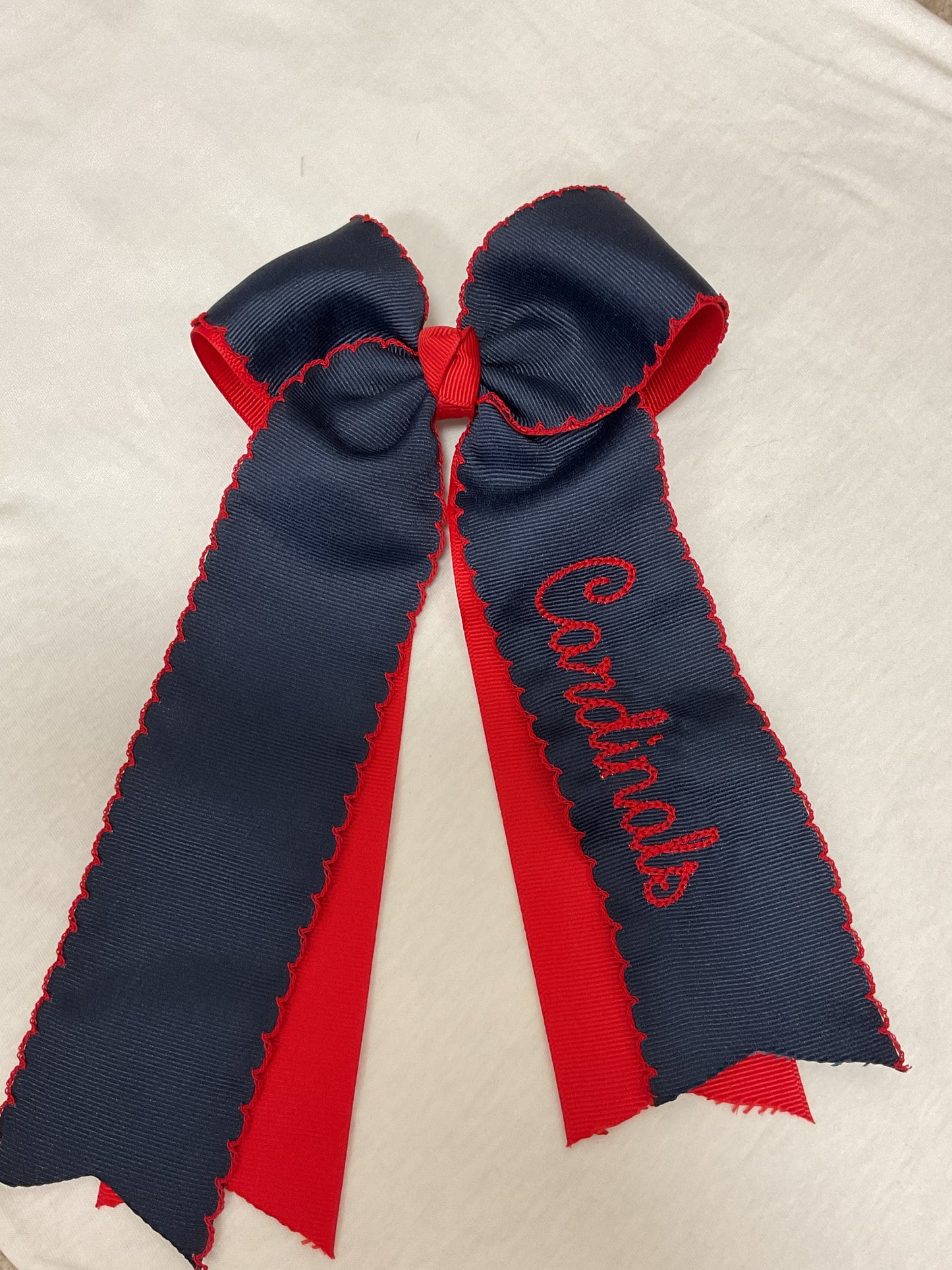 Navy and Red School Bows