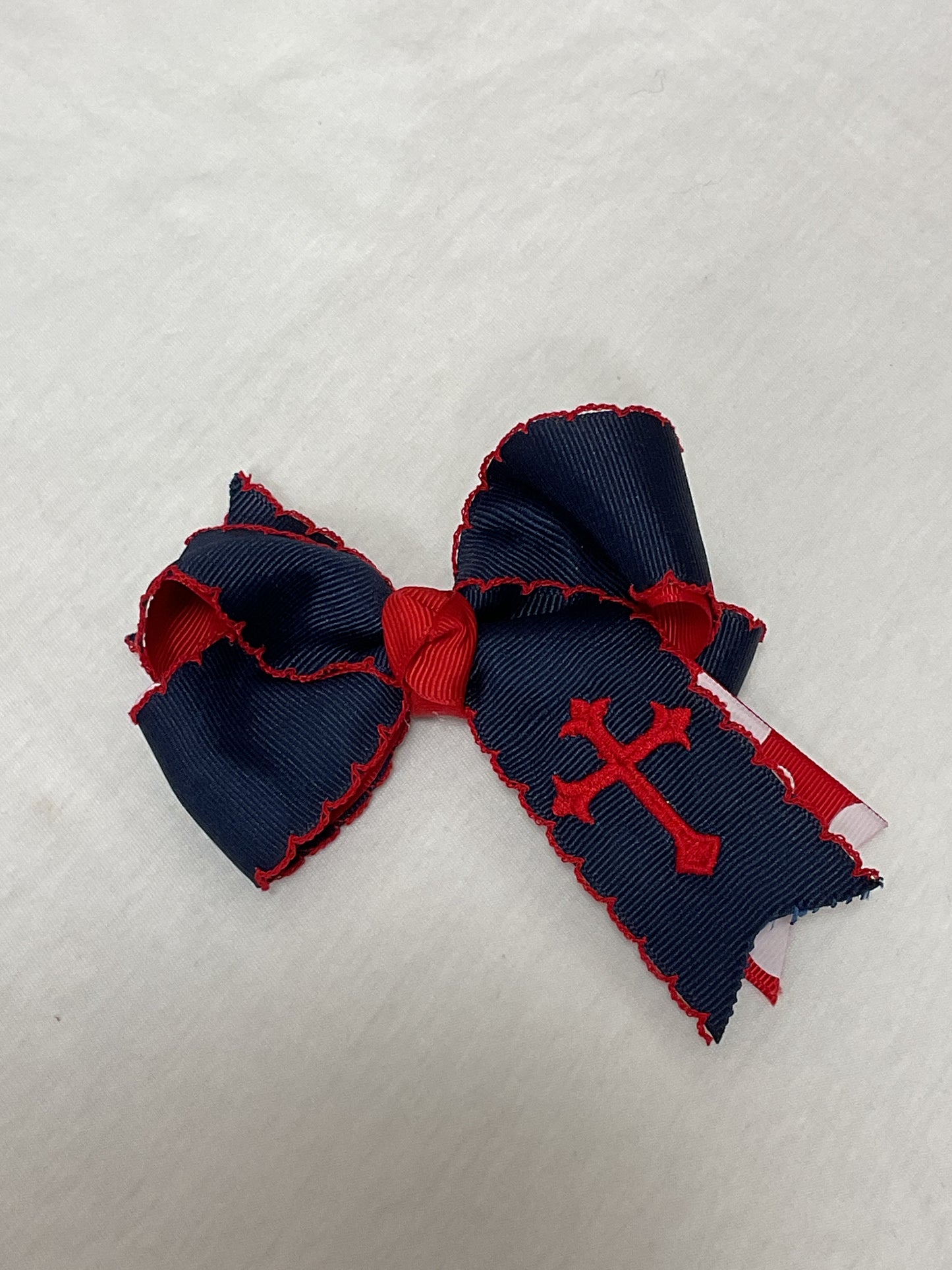 Navy and Red School Bows