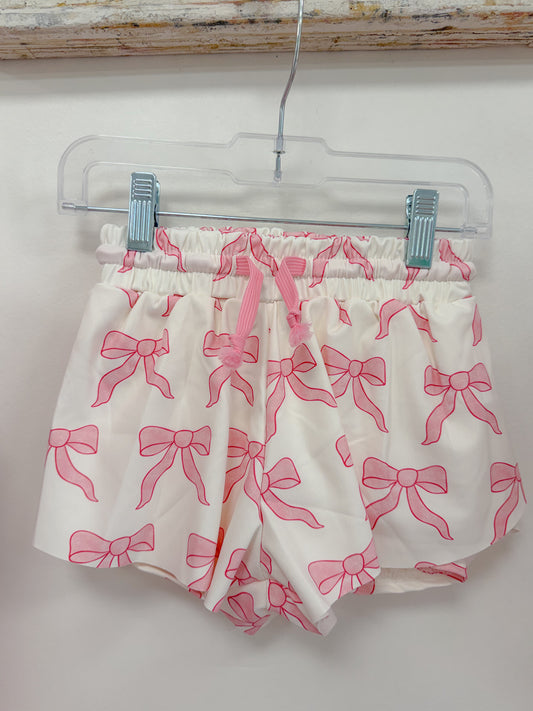 Pink Bow Active Shorts