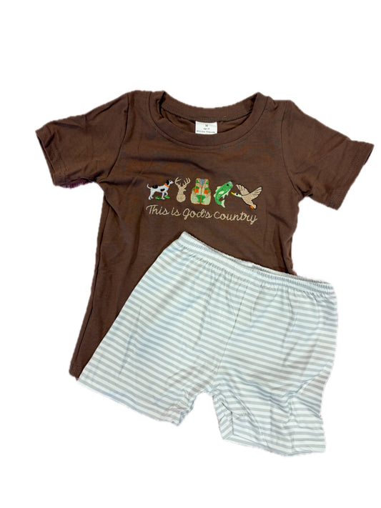 Brown God’s Country Short Set